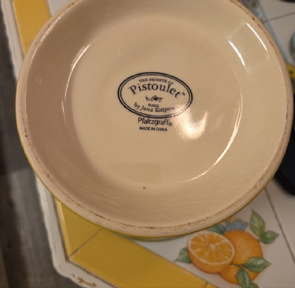 Pfaltzgraff Pistoulet "Flour Of Happiness Ceramic Canister - Yellow & Green - Picture 2 of 7